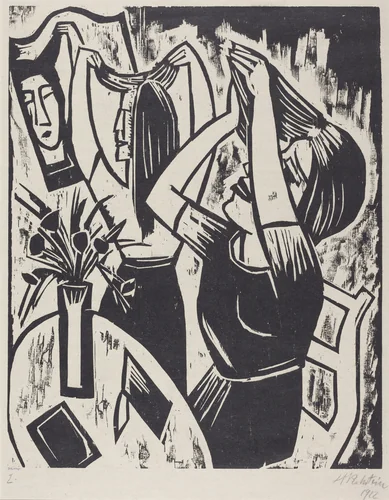 The Mirror by Max Pechstein, print, 1922
