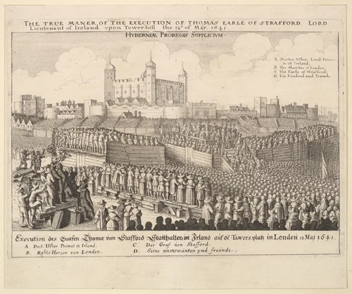 The true maner [manner] of the execution of Thomas Earle of Strafford by Wenceslaus Hollar, print, 1641