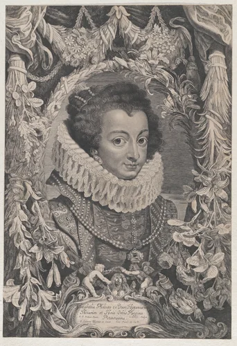Portrait of Elisabeth of Bourbon, Queen of Spain by Jacob Louys, print, 1645-1655