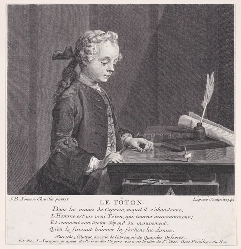 Child with a Top by Bernard Lepicié, print, 1742