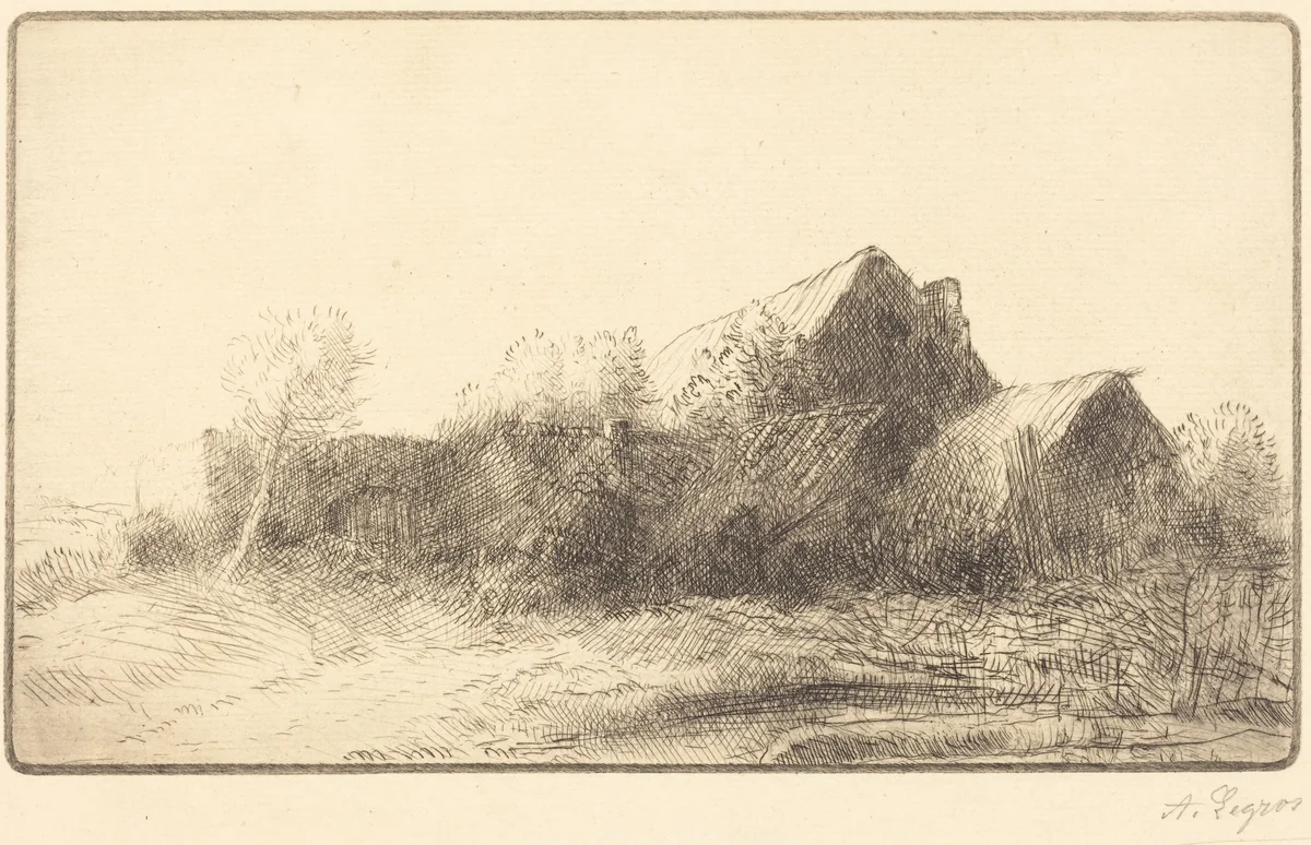 Farm (Une ferme) by Alphonse Legros, print, 1837-1911