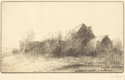 Farm (Une ferme) by Alphonse Legros, print, 1837-1911