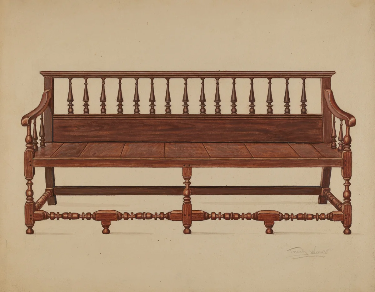 Settee by Frank Wenger, index of american design, 1935-1942