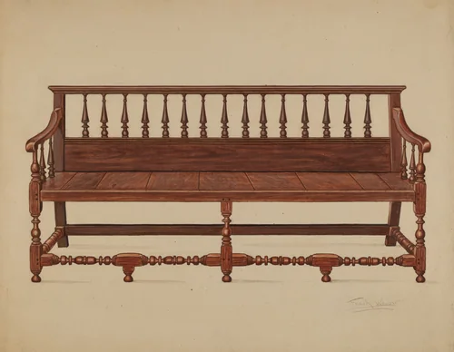 Settee by Frank Wenger, index of american design, 1935-1942