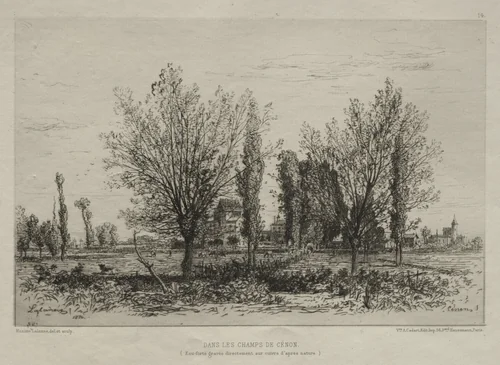 Dans les Champs de Cénon by Maxime Lalanne, print, 1876