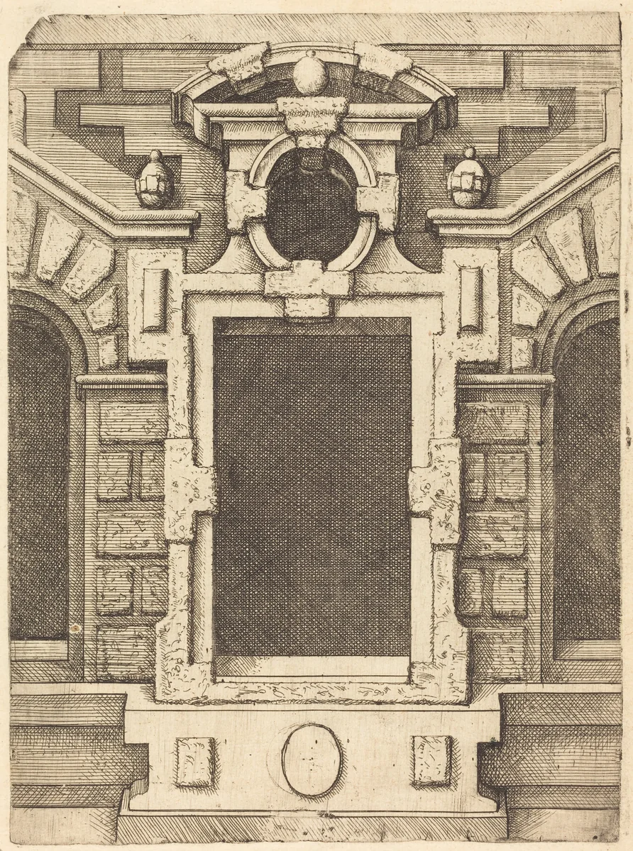 Pedimented Windows by Wendel Dietterlin, print, 1594
