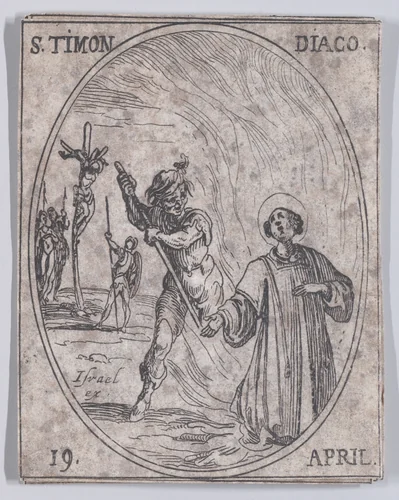 S. Timon, diacre (St. Timon, Deacon), April 19th, from "Les Images De Tous Les Saincts et Saintes de L'Année" (Images of All of the Saints and Religious Events of the Year) by Jacques Callot, print, 1636