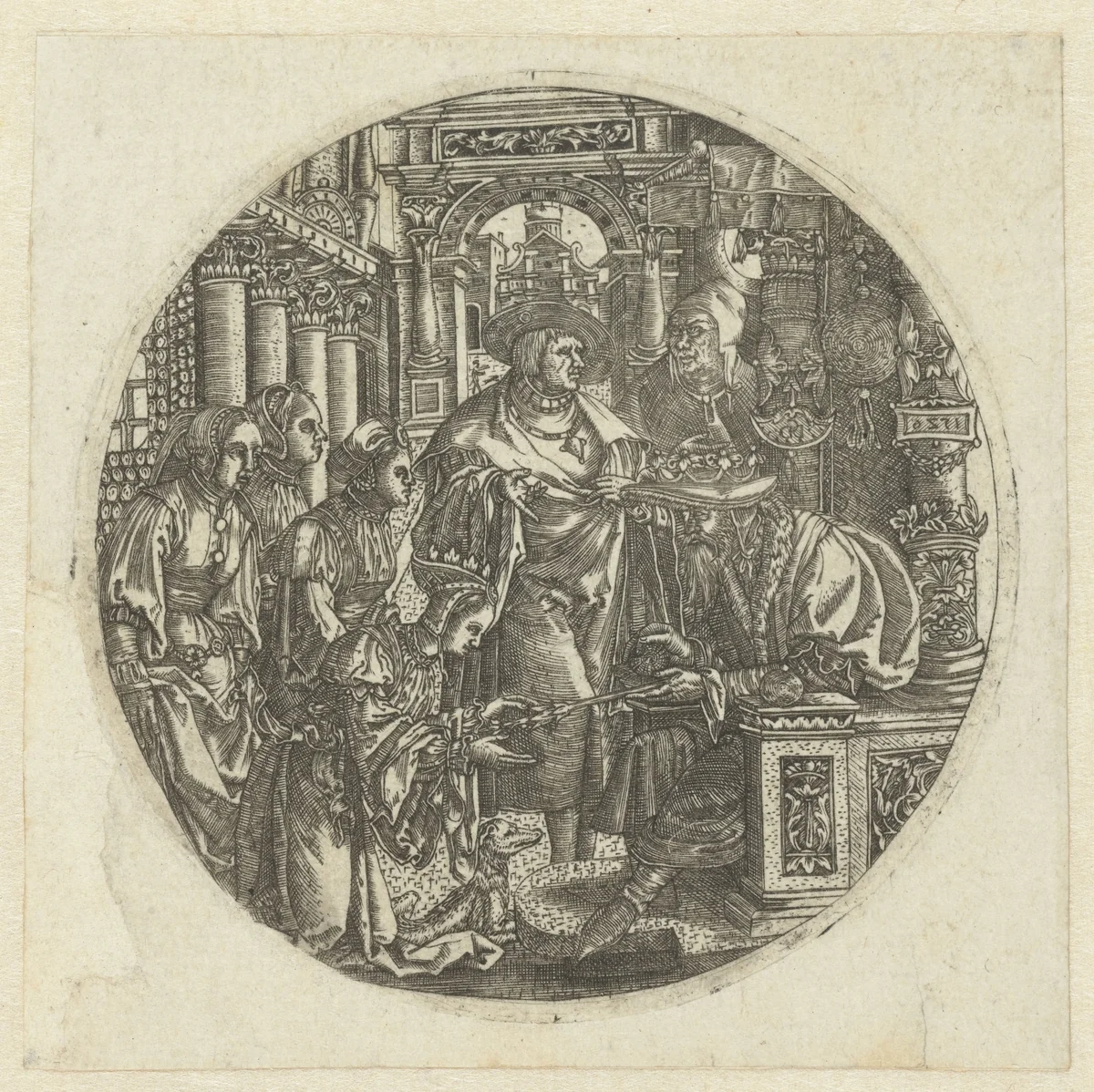 Esther voor Ahasverus by Unknown, print, 1526
