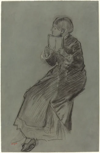 Woman Reading a Book by Edgar Degas, drawing, 1879
