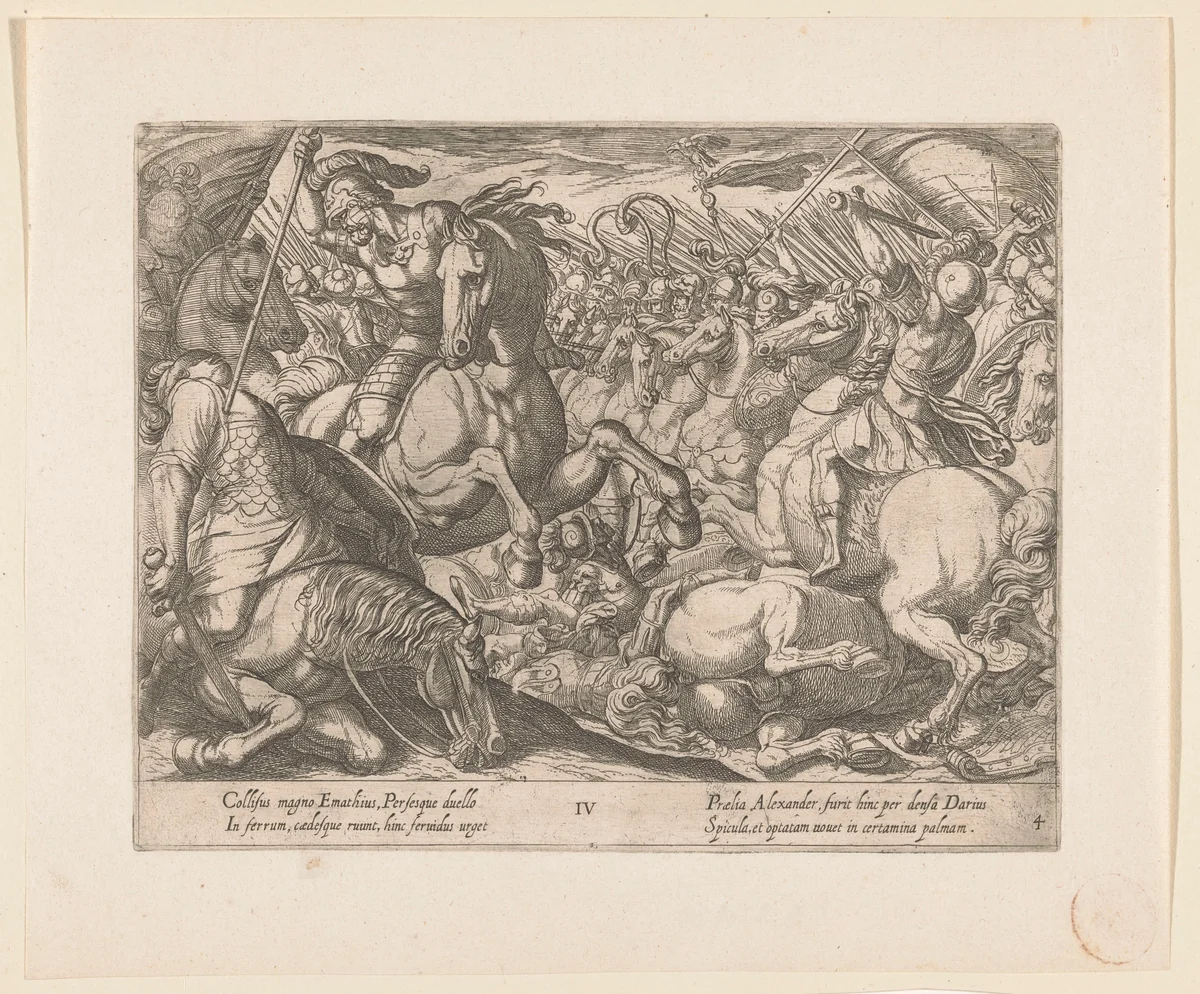 Alexander de Grote vecht tegen de Perzen by Antonio Tempesta, print, 1596-1652
