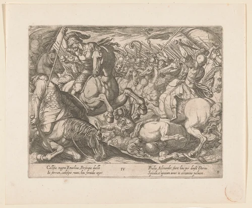 Alexander de Grote vecht tegen de Perzen by Antonio Tempesta, print, 1596-1652