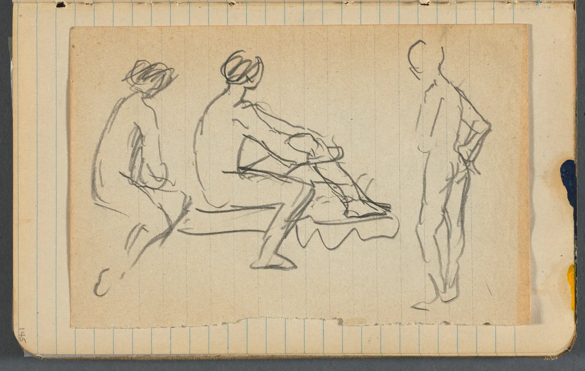 Sketchbook, loose sheet between pgs. 145 & 146 by Maurice Prendergast, book, 1905-1910