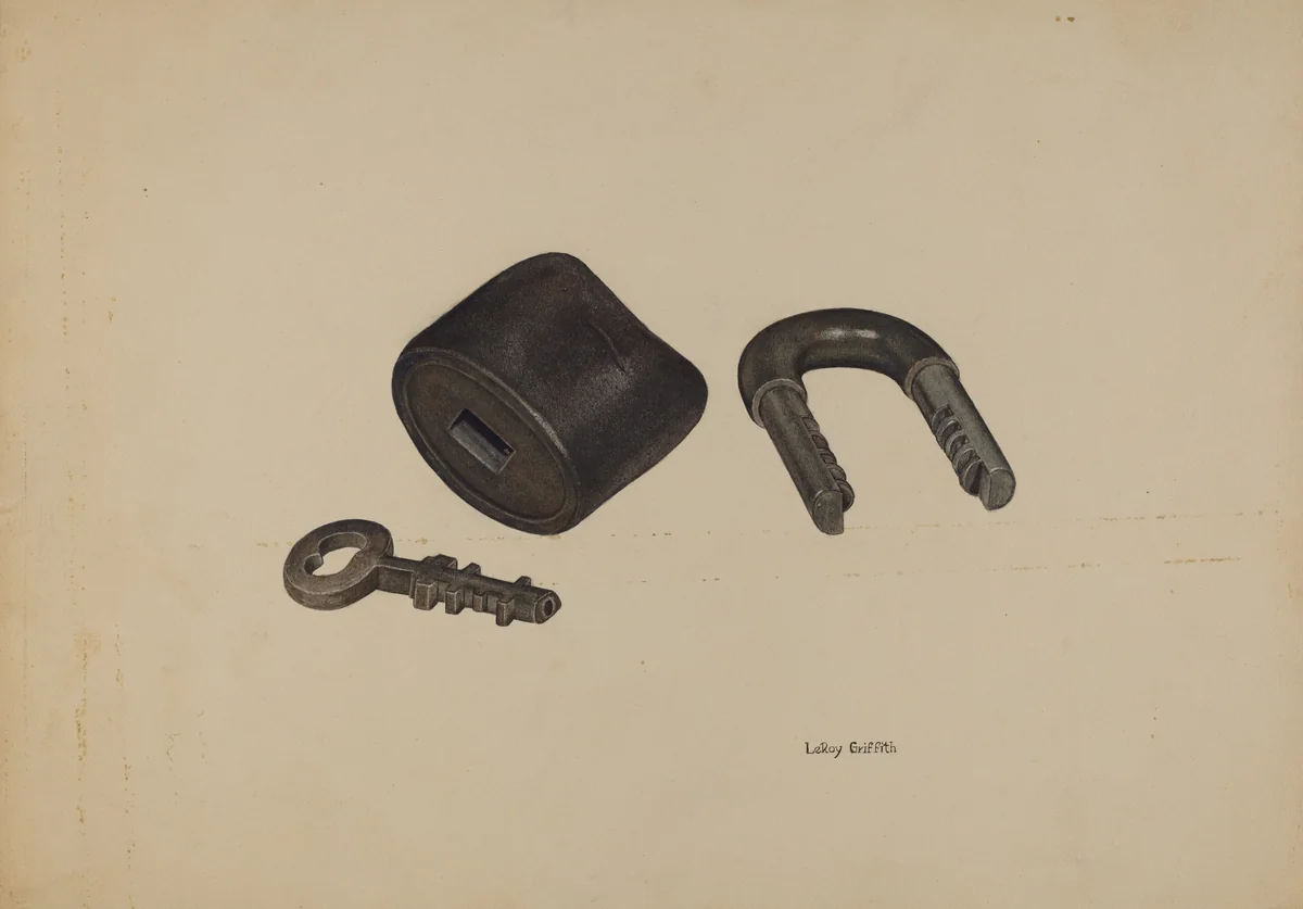 Padlock by LeRoy Griffith, index of american design, 1941