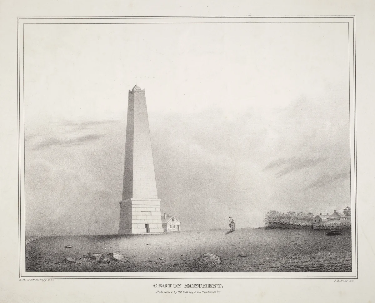 Groton Monument by J.R. Butts, print, 1830-1840