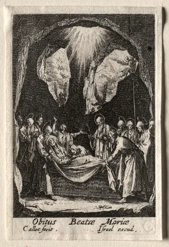 The Life of the Virgin: The Entombment of the Virgin by Jacques Callot, print, 1628-1639