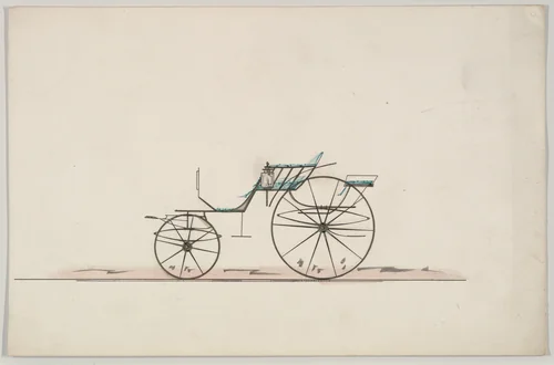 Spindle Seat Phaeton (unnumbered) by Brewster & Co., drawing, 1865-1875