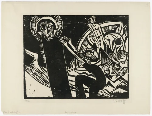 The Miraculous Draught of Fishes (Petri Fischzug) from the portfolio 9 Woodcuts by Schmidt-Rottluff (9 Holzschnitte von Schmidt-Rottluff) by Karl Schmidt-Rottluff, print, 1918