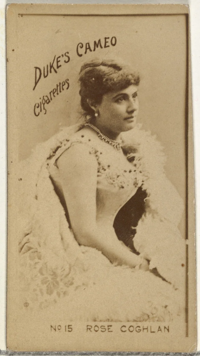 Card Number 15, Rose Coghlan, from the Actors and Actresses series (N145-4) issued by Duke Sons & Co. to promote Cameo Cigarettes by W. Duke, Sons & Co., photograph, 1880-1889