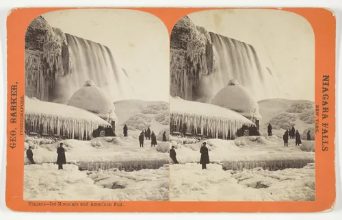 Niagara - Ice Mountain and American Fall, from the series "Niagara Falls, New York" by George Barker, photograph, 1875-1899