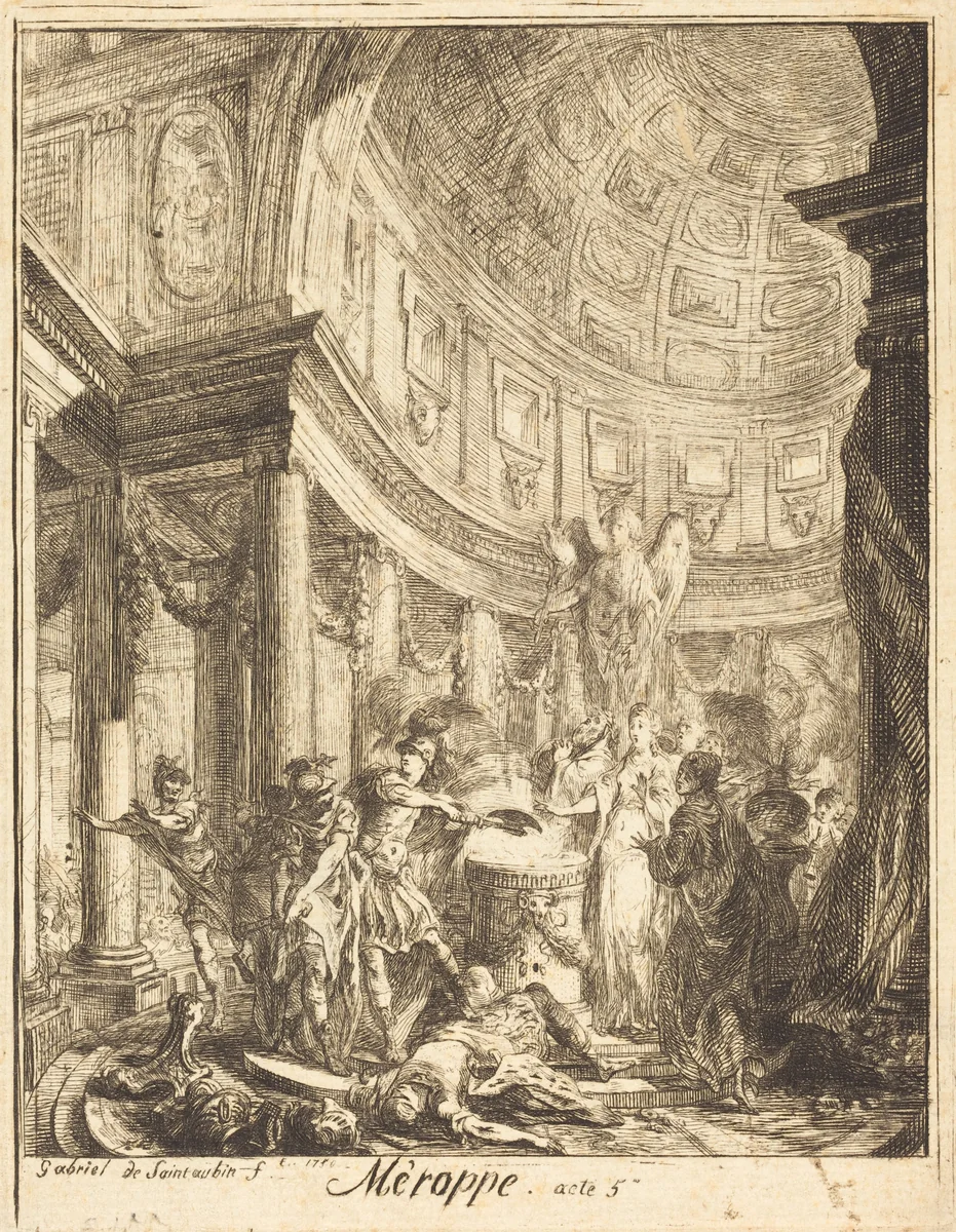 Merope by Gabriel de Saint-Aubin, print, 1750
