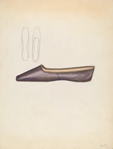 Slipper by Jessie M Benge, index of american design, 1935-1942