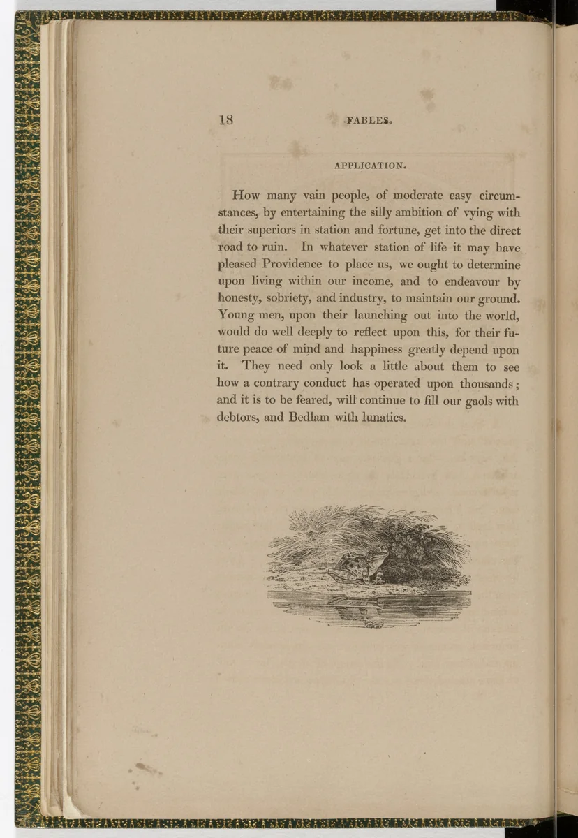 Tailpiece (page 18) from The Fables of Aesop by Thomas Bewick, illustrated book, 1818