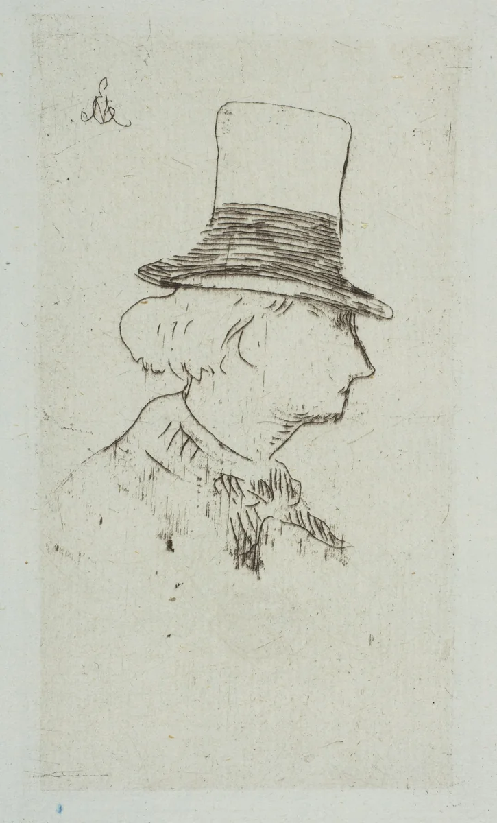 Portrait of Charles Baudelaire in Profile by Edouard Manet, print, 1862-1867