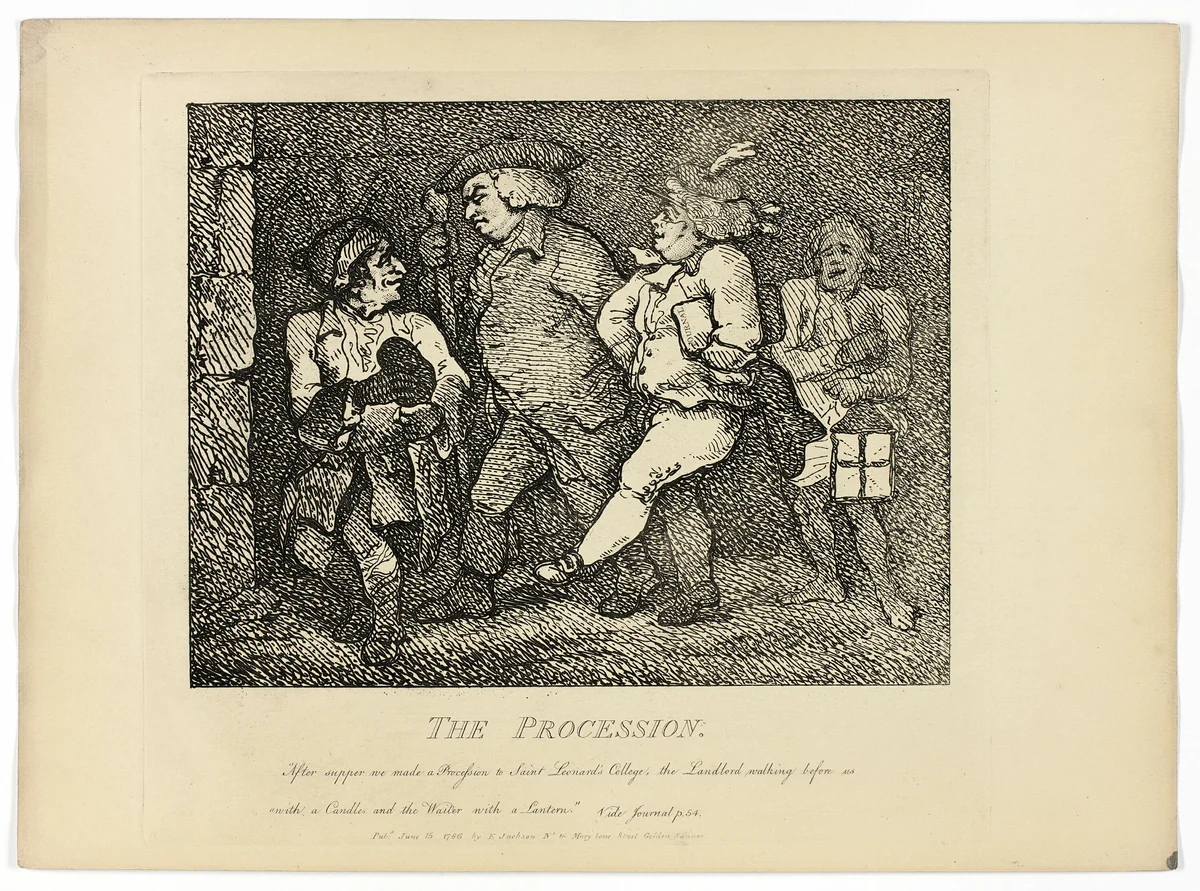 The Procession, from Boswell's Tour of the Hebrides by Thomas Rowlandson, print, 1786