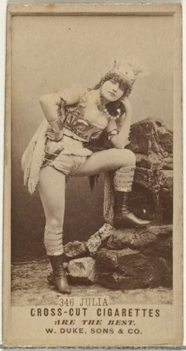 Card Number 346, Julia, from the Actors and Actresses series (N145-3) issued by Duke Sons & Co. to promote Cross Cut Cigarettes by W. Duke, Sons & Co., photograph, 1880-1889