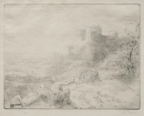 An Old Chateau by Alphonse Legros, print, 1857-1911