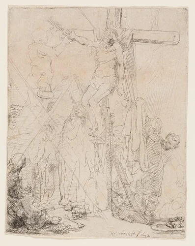 The Descent from the Cross: A Sketch by Rembrandt van Rijn, print, 1642