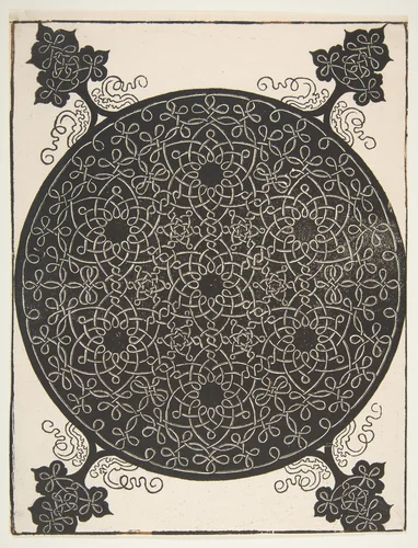 “The Fifth Knot”. Interlaced Roundel with Seven Six-pointed Stars by Albrecht Dürer, print, 1500-1521