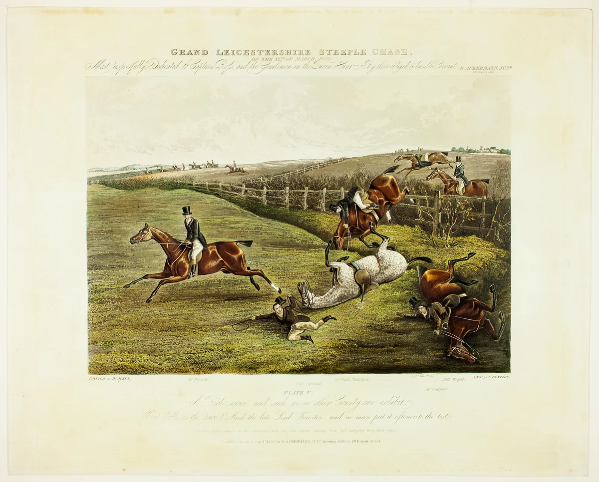 A Rich Scene, from Grand Leicestershire Steeplechase by Charles Bentley
Henry Alken
R.A. Ackermann, print, 1830