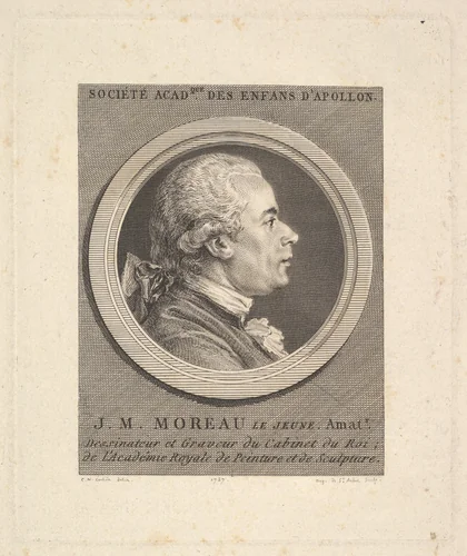 Portrait of Jean-Michel Moreau by Augustin de Saint-Aubin, print, 1787