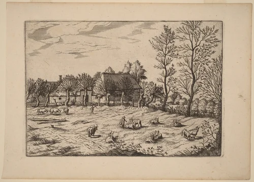 Farm by Johannes van Doetechum; Lucas van Doetechum; Master of the Small Landscapes, print, 1605