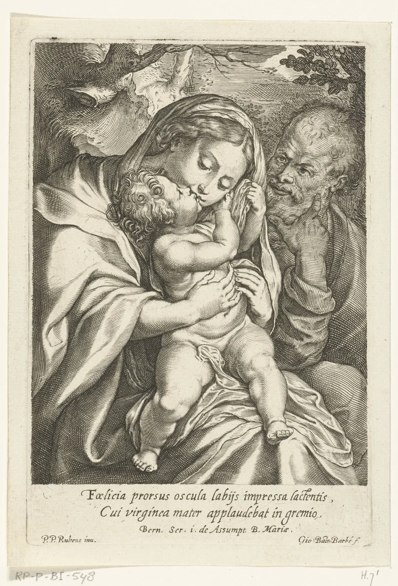 Maria met Kind en Jozef by Unknown, print, 1588-1648