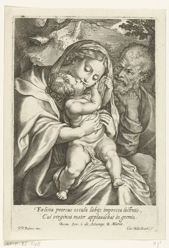 Maria met Kind en Jozef by Unknown, print, 1588-1648