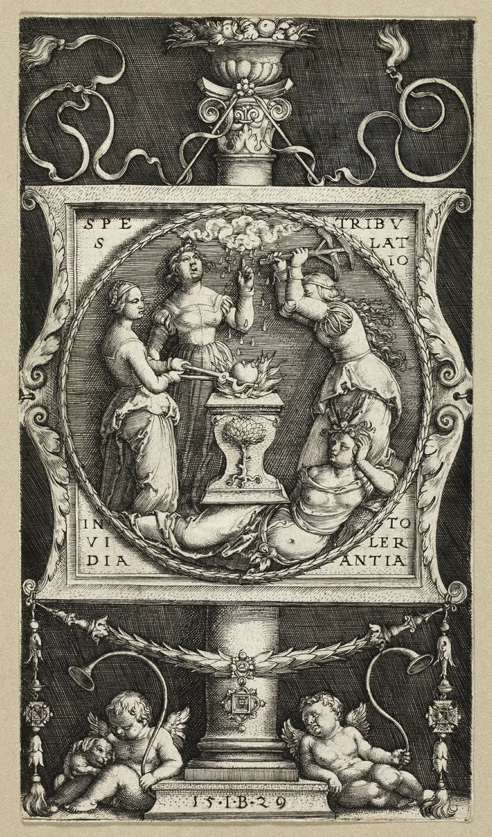 Bookplate of Willibald Pirckheimer by Albrecht Dürer, print, 1529