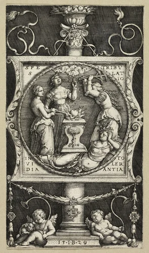Bookplate of Willibald Pirckheimer by Albrecht Dürer, print, 1529