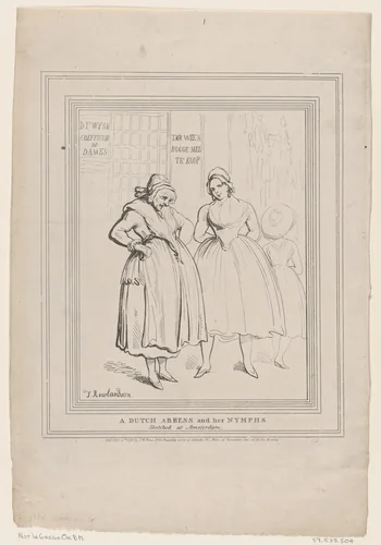 A Dutch Abbess and her Nymphs by Thomas Rowlandson, print, 1796