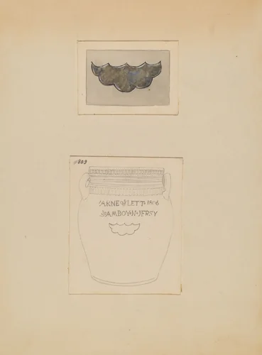 Crock by Yolande Delasser, index of american design, 1937