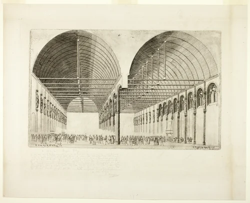 The Antechamber of the Palais de Justice, Paris by Charles Meryon, print, 1855