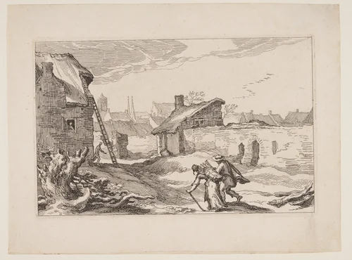 Plate 11, from Landscapes with Farmhouses by Boëtius Adamsz. Bolswert, print, 1614