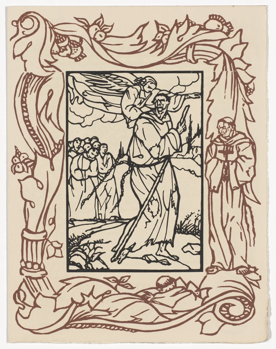 Plate (page 353) from Les Petites Fleurs de St. François (The Little Flowers of St. Francis) by Émile Bernard, illustrated book, 1928