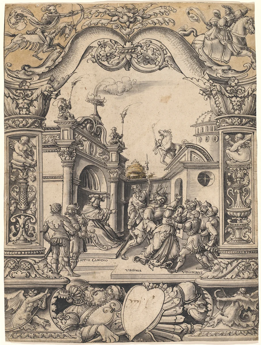 The Death of Virginia by Christoph Bockstorfer, drawing, 1525