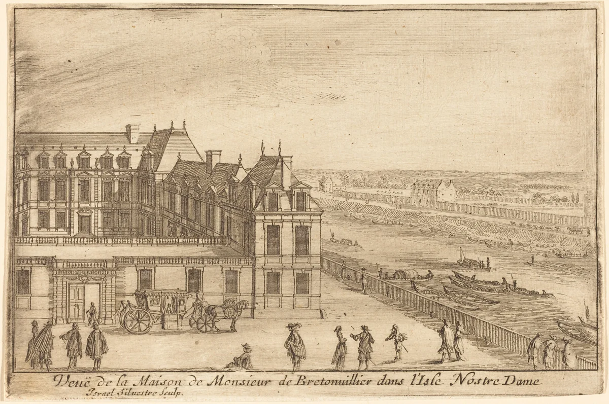 Veue de la Maison de Monsieur de Bretonuillerdans l'Isle Nostre Dame by Israël Silvestre, print, 1664