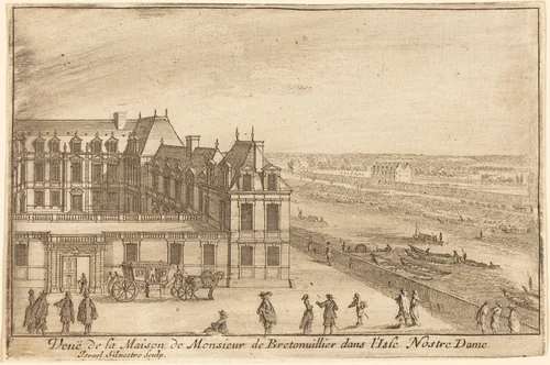 Veue de la Maison de Monsieur de Bretonuillerdans l'Isle Nostre Dame by Israël Silvestre, print, 1664