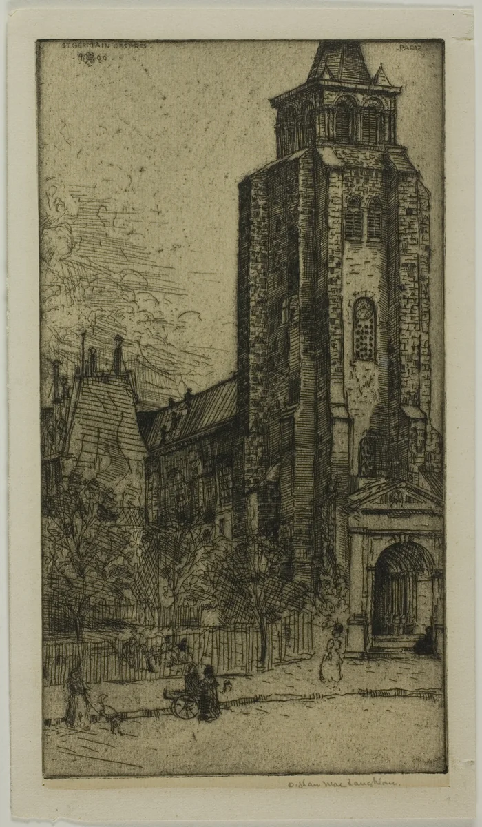 Tower of St. Germain-des-Prés by Donald Shaw MacLaughlan, print, 1900