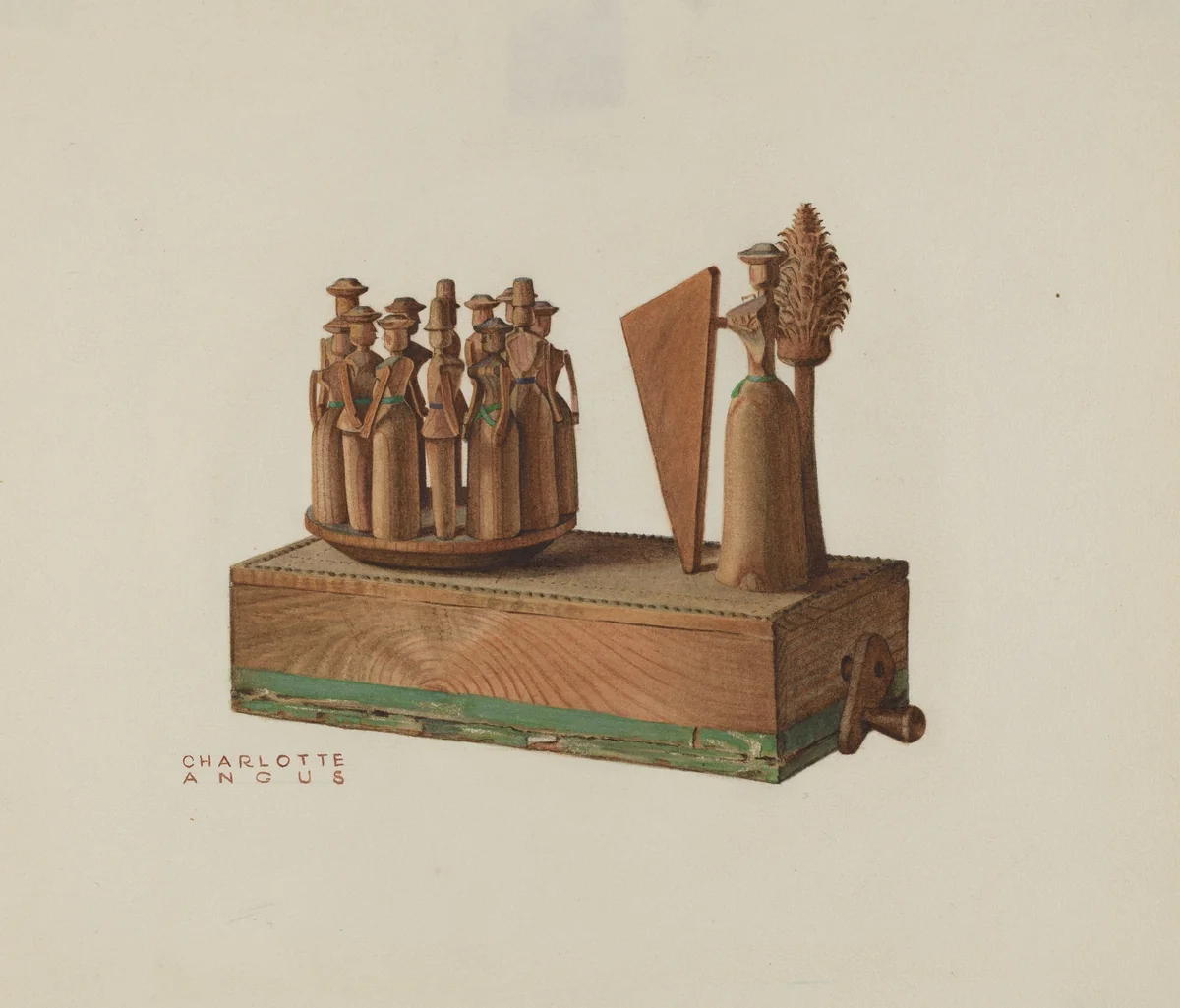 Pa. German Music Box by Charlotte Angus, index of american design, 1935-1942