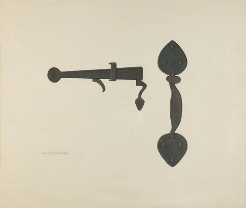 Shaker Door Latch by Elbert S. Mowery, index of american design, 1935-1942